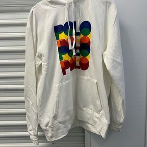 Ralph Lauren White Hoodie with Colorful Logo NEW